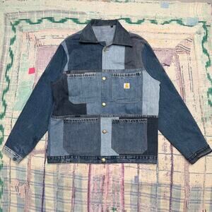 Custom upcycled carhartt chore jacket small